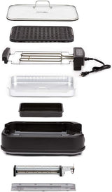 Power XL Indoor Electric Grill & Griddle with Removable Nonstick Plates, Glass Lid, 1500 Watt, Black, 21X 15.4X 8.1