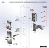 Ideal Security Satin Gold Door Lever with Deadbolt Lock for Storm and Screen Doors