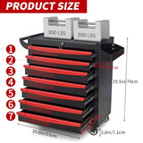 Rolling Metal Tool Chest with 5 Lockable Drawers, Mobile Garage Storage Cabinet on Wheels for Workshop, Warehouse or Repair Shop