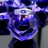 Handmade Sharp-Edge Resin DND Dice Set with Quicksand Liquid Design, 7-Piece Polyhedral RPG Dice Collection with Box, Styles 12 Quicksand Blue