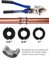 AMZCNC Hydraulic Copper Pipe Crimping Tool with 1/2, 3/4 and 1 Jaws, Tube Fittings ProPress Pressing Pliers