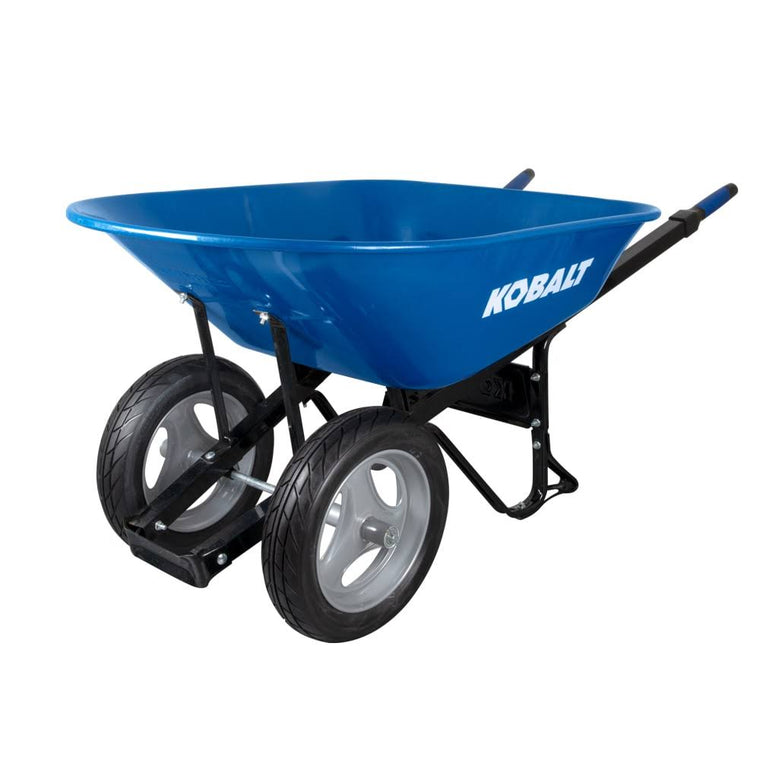 Kobalt Steel Wheelbarrow with 7-Cu Ft Capacity and Flat-Free Tire, P7-Sf-2W-K 35098