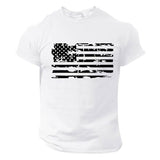 Mens Distressed American Flag Graphic T-Shirt, Short-Sleeve Patriotic Shirt for Independence Day