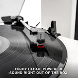 Victrola The Quincy 6-in-1 Bluetooth Record Player & Multimedia Center with 3-Speed Turntable, CD & Cassette Player, AM/FM Radio, Built-In Speakers and Wireless Music Streaming, Natural