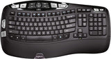 Logitech K350 Wireless Wave Ergonomic Keyboard with Unifying Technology, Black