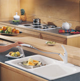 Delta 470-WH-DST Signature Kitchen Faucet with Single-Handle Pull-Out Design in White