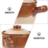 Traditional Chinese Medicine Clay Casserole Pot with Retro Pottery Design, Stew and Ramen Cooking Vessel, Pitcher Teapot Gift, 001, 25x19cm (1 22×17.5cm)