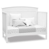 Delta Children Archer 4-in-1 Convertible Baby Crib with Solid Panel Design, GREENGUARD Gold Certified, Bianca White