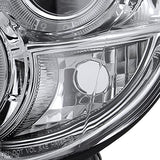 SPEC-D TUNING Dual Halo LED Projector Headlight Assembly with Glossy Black Housing and Smoke Lens, Left and Right Pair for 2002-2003 Subaru Impreza