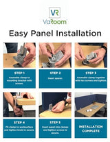 VaRoom Light Grey Desk Privacy Shield with Soundproofing, 48 W x 18??H, Cubicle-Style Divider Panel for Student Desks and Offices
