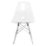 Dover Molded Side Chairs with Acrylic Bases, Set of 4, Clear