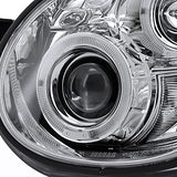 SPEC-D TUNING Dual Halo LED Projector Headlight Assembly with Glossy Black Housing and Smoke Lens, Left and Right Pair for 2002-2003 Subaru Impreza