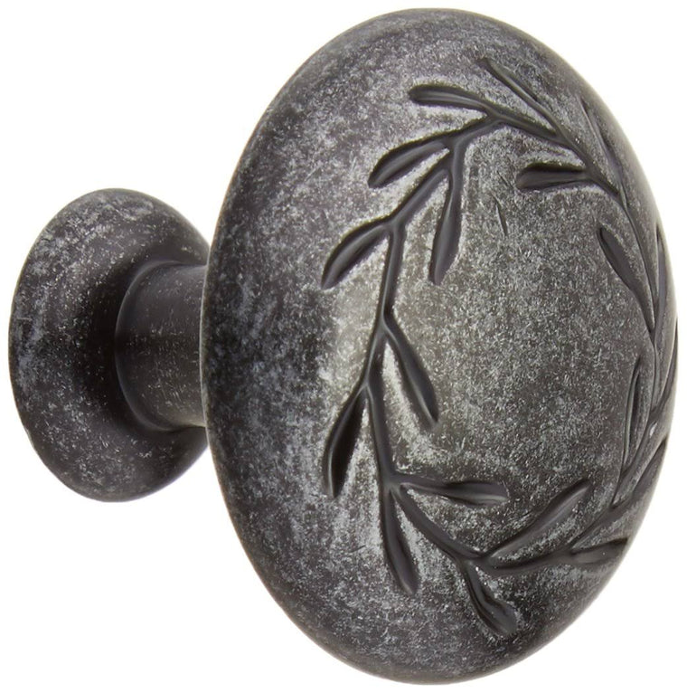 Amerock Inspirations Cabinet Knob, Wrought Iron Dark Leaf Finish, BP1581WID, 1-1/4×22 Diameter, 25 Pack