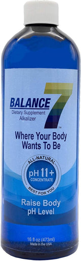 Balance 7 Alkaline Dietary Supplement with 11+ pH Alkalizing Concentrate and pH Booster Mineral Liquid, 16 fl oz, 6 Bottles, Pack of 2
