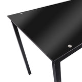 5-Piece Dining Set with Tempered Glass-Top Table and 4 Upholstered Chairs, Black Metal Frames