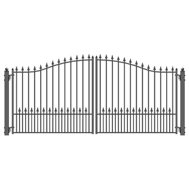 Aleko Munich-Style Steel Driveway Gate with Dual Swing Design, 16 x 6 Feet