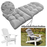 Tufted Adirondack Chair Cushion with High Back, Waterproof UV-Resistant Outdoor Seat Pad for Patio and Lawn Furniture, Gray