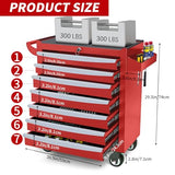 Rolling Metal Tool Chest with 5 Lockable Drawers, Mobile Garage Storage Cabinet on Wheels for Workshop, Warehouse or Repair Shop