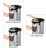 5-Liter Instant Electric Hot Water Boiler and Warmer with LCD Display, 5 Temperature Settings, Safety Lock, and Stainless Steel Dispenser