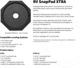 SnapPad Xtra Square 6 4-Pack, Permanently Attached RV Leveling Jack Pads for LCI 6 in. Square Landing Feet