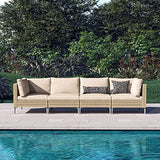 Grand patio 7-Piece Boho Wicker Conversation Set in Cream, Featuring a Sectional Sofa, Water-Resistant Thick Cushions, and Coffee Table