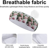 Stretchy Moisture-Wicking Sports Headband with Flowers on White Design for Women and Men, Running, Yoga and Gym Workouts