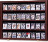 Black 35-Card Sports Trading Card Display Case with UV Protection, Clear View, Lockable Wall Cabinet and Baseball or Basketball Card Frame