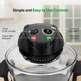 18-Quart Countertop Convection Air Fryer with See-Through Glass Bowl, Broil Rack and Toasting Rack for Air Frying, Roasting, Baking, Grilling and Steaming