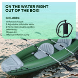 Naipo Inflatable 2-Person Kayak for Adults with Aluminum Oars, Carry Bag, Patch Kit and Air Pump