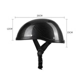 Abody Retro-Style Motorcycle Half Helmet with ABS and Cotton Cap, Carbon Striation, Universal One Size, Washable Design