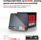 Beelink SER4 Mini Gaming PC with Windows 11, AMD Ryzen 7 4800U 7nm Processor, 8C/16T up to 4.2GHz, 32GB DDR4 RAM, 512GB NVMe SSD, 4K@60Hz Triple Display, Dual HDMI and Type-C, 57W, WiFi 6E, Bluetooth 5.0