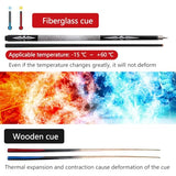 58-Inch Fiberglass and Graphite Composite Billiard Pool Cue Stick, Available in 18oz, 19oz, 20oz or 21oz Weights