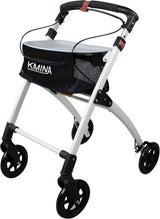 KMINA PRO Lightweight Folding Rollator for Seniors, Narrow 4-Wheel Indoor Walker in Black