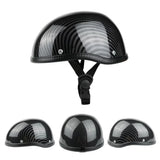 Abody Retro-Style Motorcycle Half Helmet with ABS and Cotton Cap, Carbon Striation, Universal One Size, Washable Design