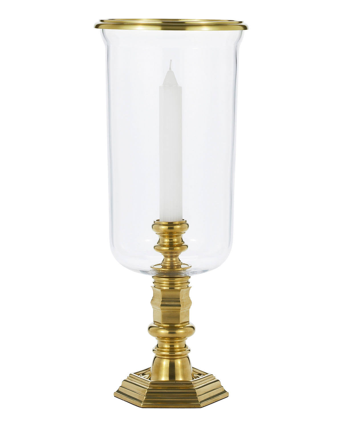 Ralph Lauren Small Classic Brass Hurricane Candle Holder