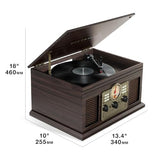 Victrola The Quincy 6-in-1 Bluetooth Record Player & Multimedia Center with 3-Speed Turntable, CD & Cassette Player, AM/FM Radio, Built-In Speakers and Wireless Music Streaming, Natural