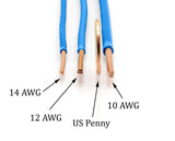 50 Feet (15 Meter) of Blue 12 AWG Insulated Solid Copper THHN/THWN Wire, Made in the USA and Rated for 600 Volts