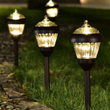 Solpex 4-Pack High-Lumen Solar Pathway Lights with 2 Bright LEDs, IP65 Waterproof Metal Housing and Auto On/Off