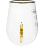 Beach Happy Starfish Stemless Wine Glass, 19 oz with 3-D Figurine