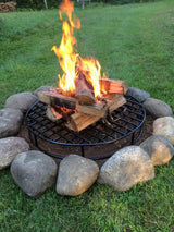 28-Inch Round Steel Fire Pit Grate by Walden, Heavy-Duty Above-Ground Support for Outdoor Firepits