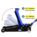 CQSXDA 4 Ton Low Profile Floor Jack with Dual Piston Quick Lift Pump, Heavy-Duty Steel Racing Design and 4-21 Lifting Range