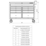 Husky 9-Drawer Mobile Workbench with 46 in. W x 24 in. D Gloss Black Deep Tool Chest