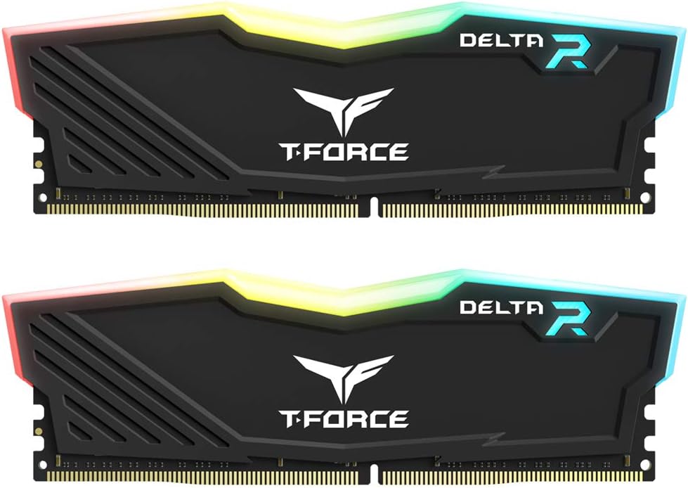 TEAMGROUP T-Force Delta RGB 32GB DDR5 Desktop Memory Kit, 2 x 16GB, 6400MHz PC5-51200 CL40, White, for Z690, FF4D532G6400HC40BDC01