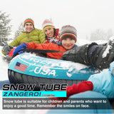 45 in. Inflatable Snow Tube with Heavy-Duty Double Rubber Construction and Cover for Kids and Adults