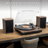 Victrola The Quincy 6-in-1 Bluetooth Record Player & Multimedia Center with 3-Speed Turntable, CD & Cassette Player, AM/FM Radio, Built-In Speakers and Wireless Music Streaming, Natural