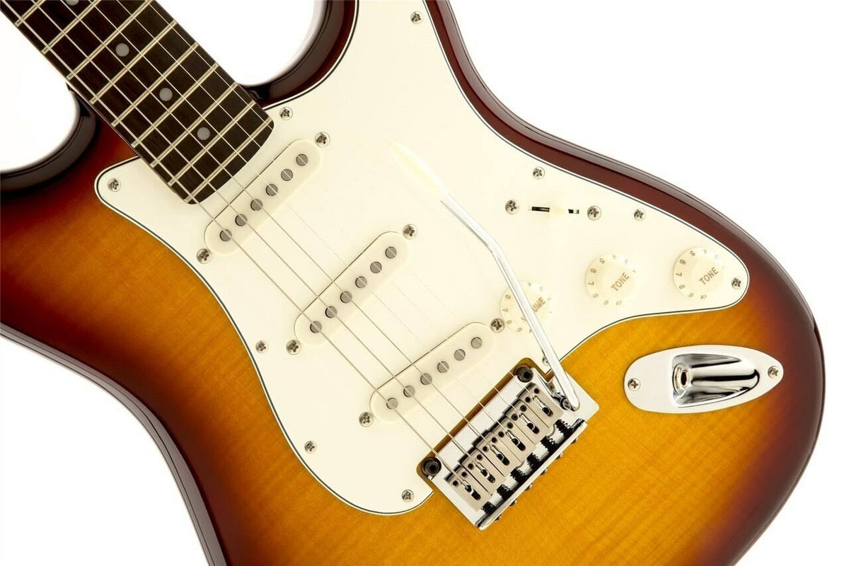 Squier Standard Stratocaster FMT Electric Guitar with Transparent Amber Finish