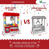Bundaloo Mini Claw Machine Arcade Game with Lights and Sound, Candy Grabber Prize Dispenser Toy for Kids, Boys and Girls