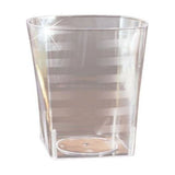 168-Pack EMI Yoshi EMI-ST9 9 oz Clear Square Plastic Rocks Tumblers