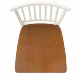 Homestyles Americana Traditional Wood Counter Stool with Antique White Finish and Oak Accents
