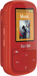SanDisk Clip Sport Plus 16GB MP3 Player, SDMX28-016G-A46R, Red
